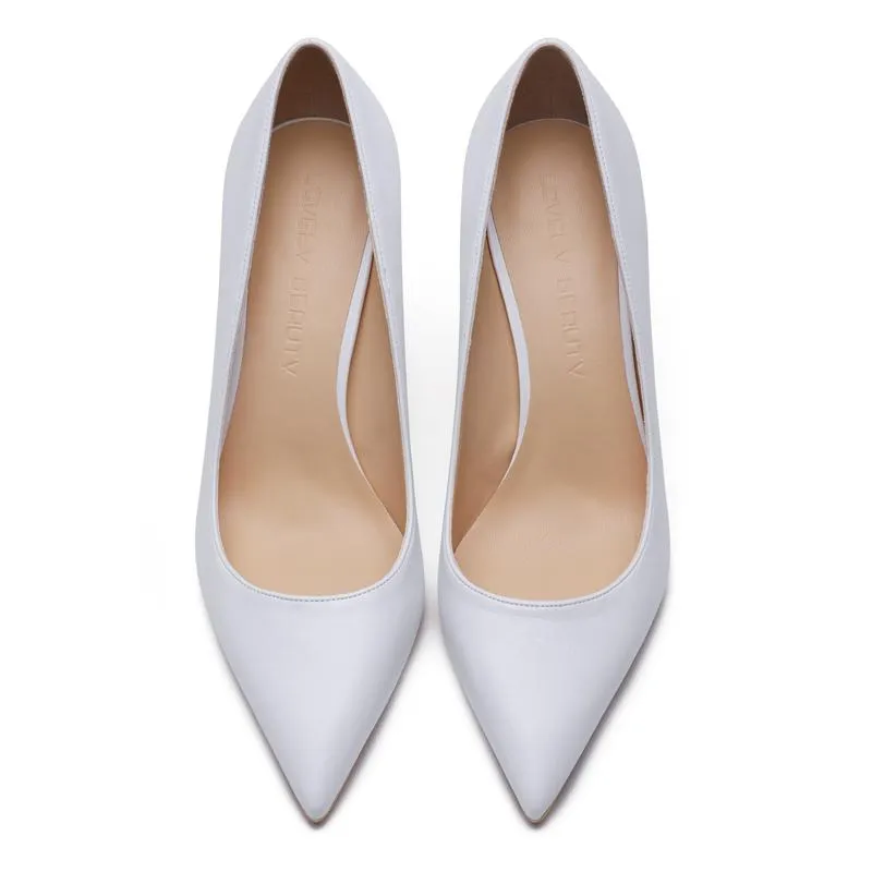 Dress Shoes Women White Spring Pumps Pointed Toe Female Slip On Design Party Classic Shallow High Heels Ladies Plus Size E0061 From 54 18 DHgate