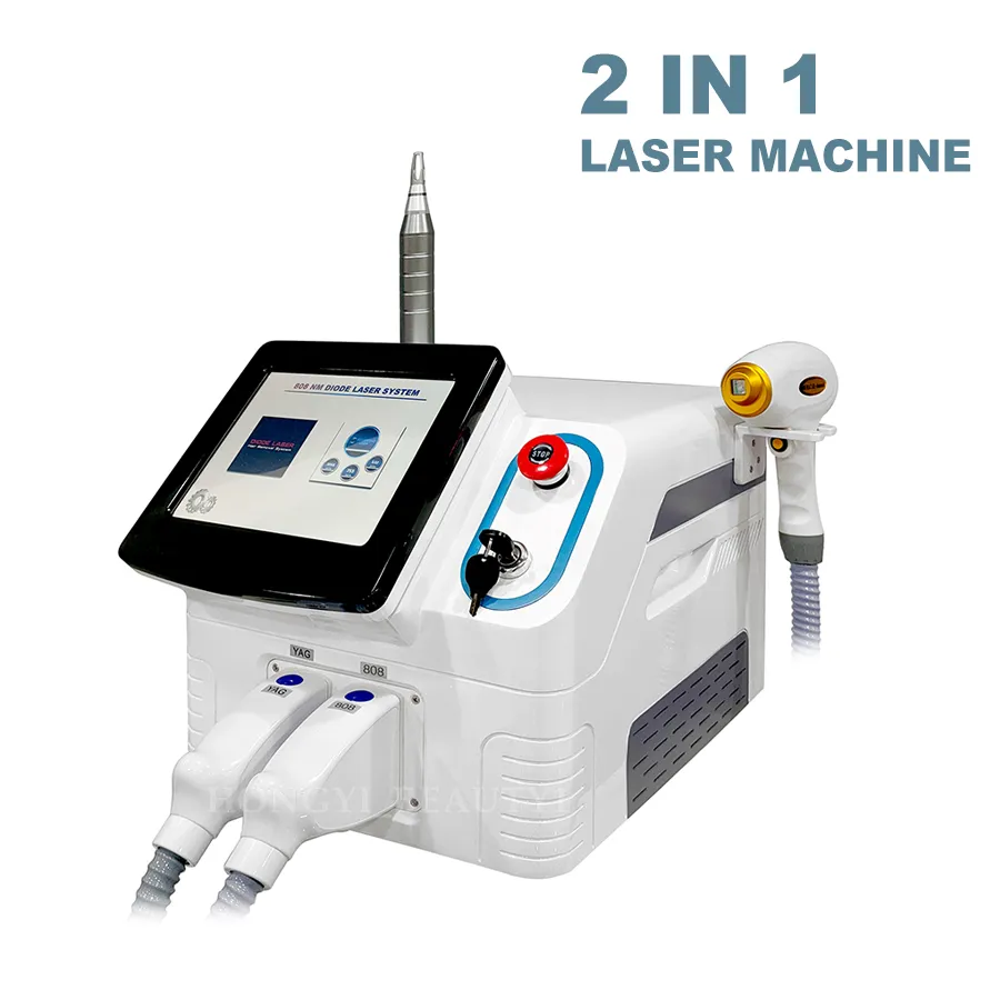 Sapphire Light Guide 808nm Diode Laser Hair Removal Machine Q-switch ND YAG Acne Treatment Skin Rejuvenation