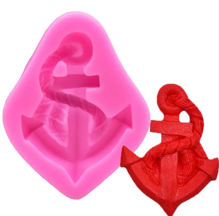 Diy Ship Anchor Mould Rudder Sign Dropping Glue Mold Boat Rope Modelling Silicone Baking Cake Molds Decorate SN4248