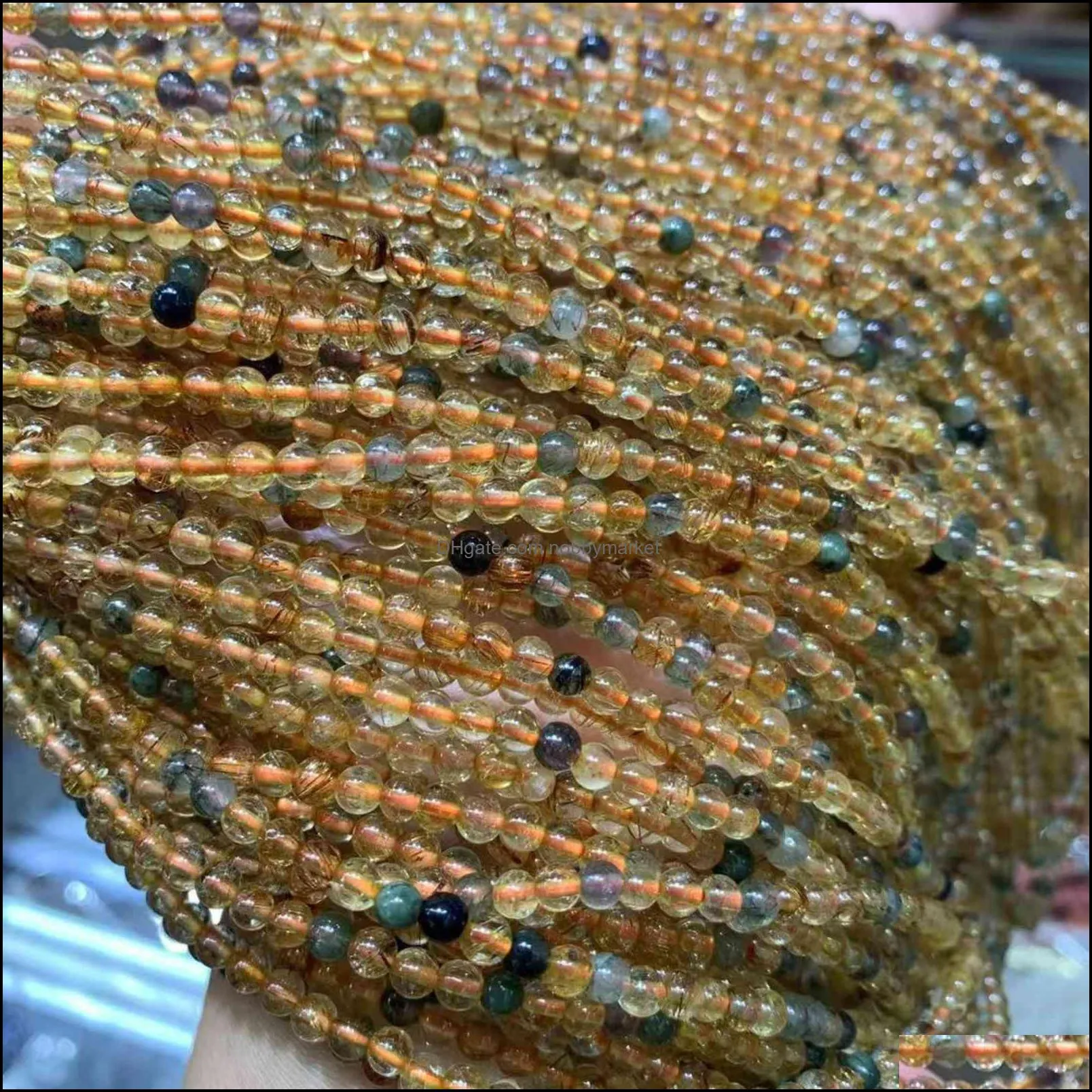 Colorful hair crystal three circle bracelet, 4mm millet bead Three Circle Bracelet, colorful ring, supporting texture