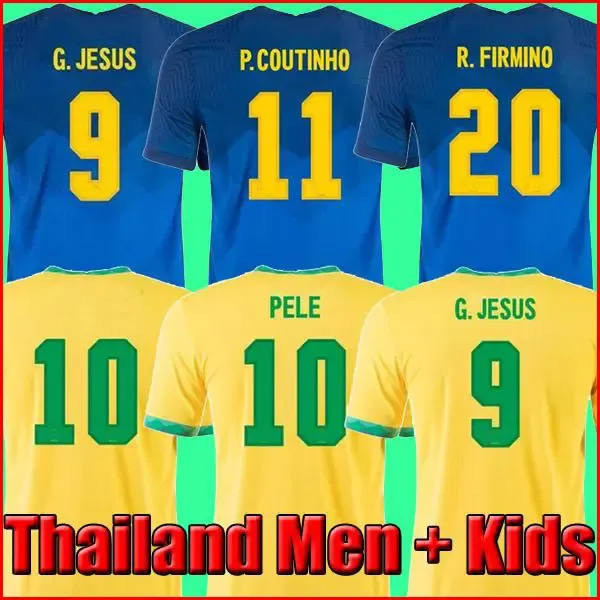 2021 Camiseta de Futbol Soccer Jersey Paqueta Neres Coutinho Koszula piłkarska Top Firmino Jezus Marcelo Pele 20 21 Maillot