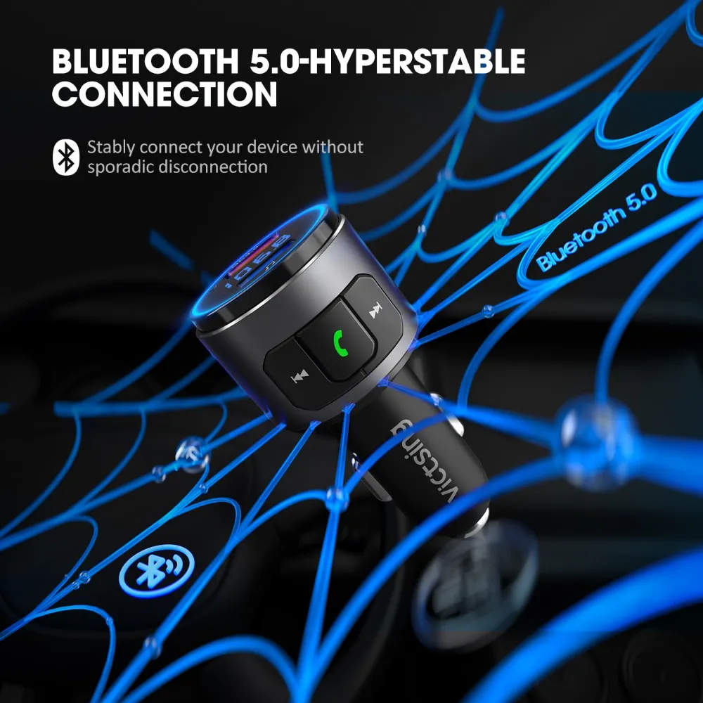 VicTsing BH347 Adaptateur Bluetooth Voiture Bluetooth AUX 5.0