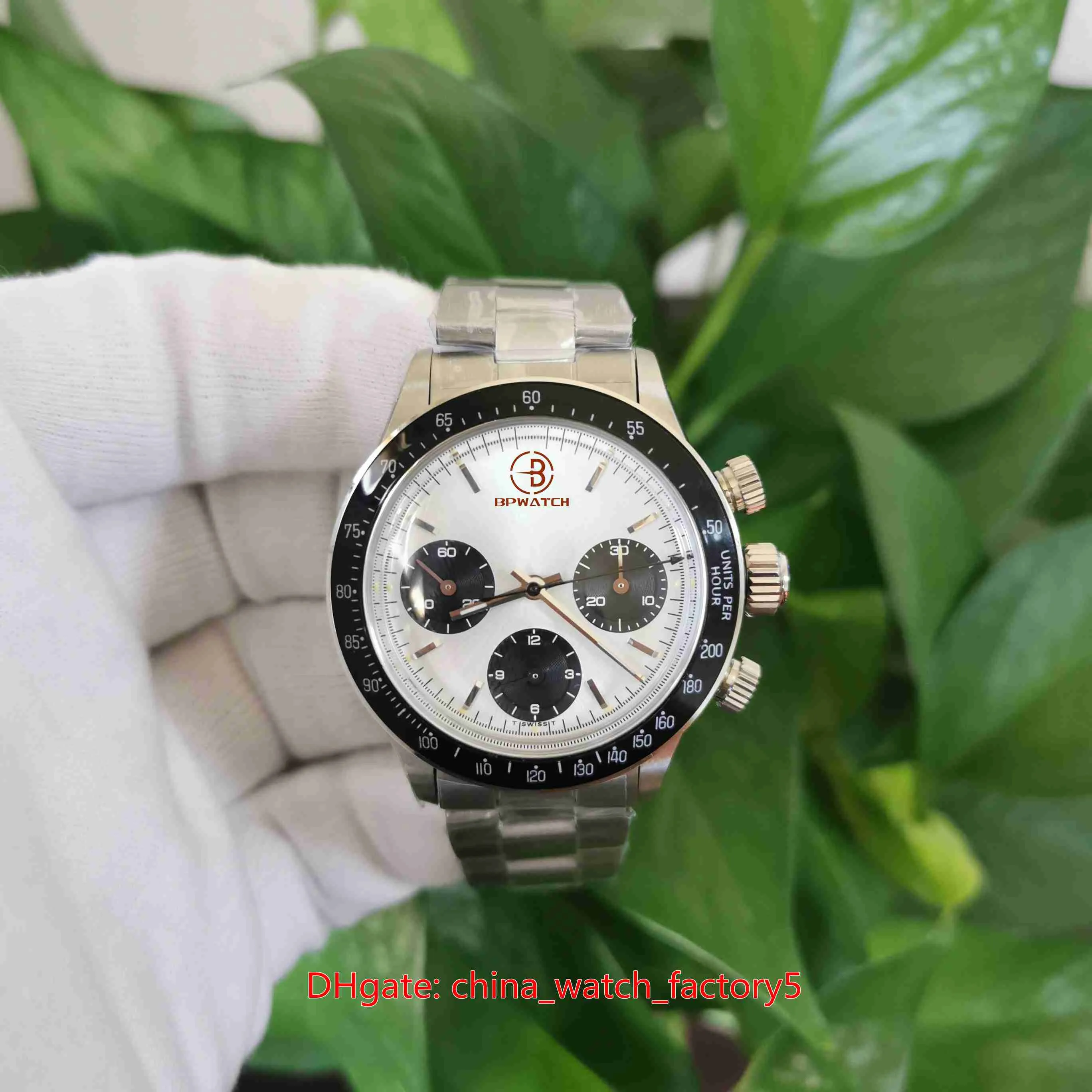 FG Factory Top Quality Zegarki Vintage 38mm Paul Newman 6263 Silver Dial Chronograph ETA 7750 ST19 Ruch Mechaniczny Ręcznie Ubrania męskie Zegarek męskie Zegarek