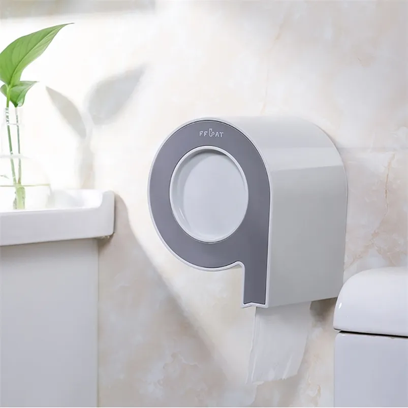 Titular de papel higiênico Dispensador higiênico de parede Banheiro Caixa de armazenamento portátil Acessórios para tecidos 210423