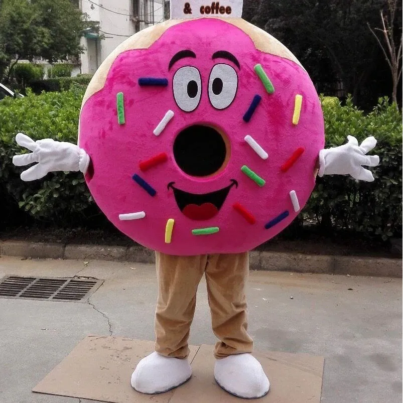 Disfraz de mascota de Donut de Halloween, personaje temático de Anime de felpa de dibujos animados de alta calidad, Carnaval de Navidad, traje de fantasía para fiesta de cumpleaños para adultos