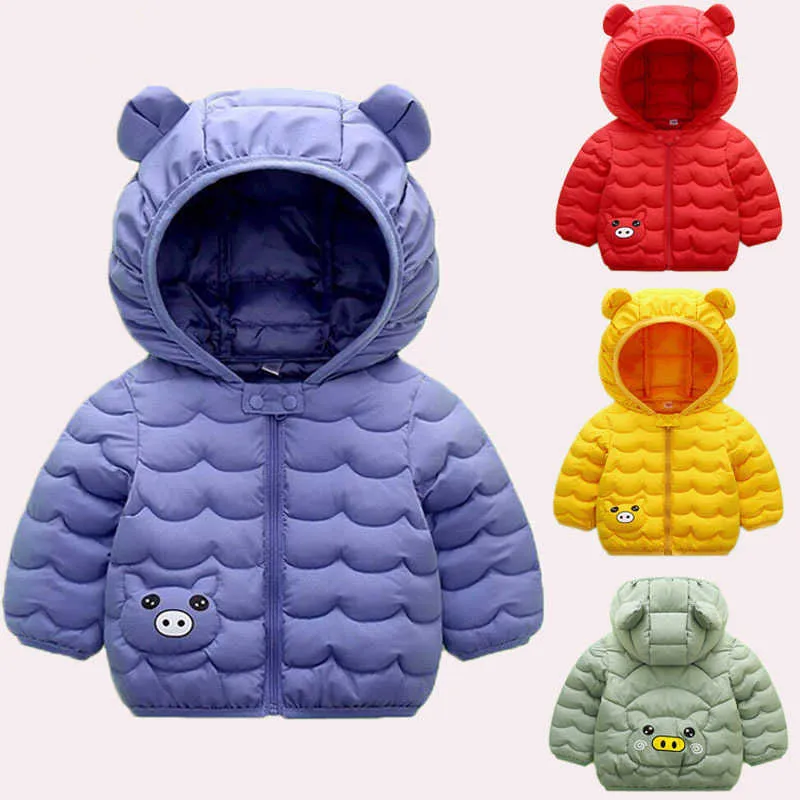Children's Down Cotton Jacket Warm Hooded Baby Toddler Coat Kids Winter Jackets Soft Cotton Clothes For Boys Girls TZ852 H0909