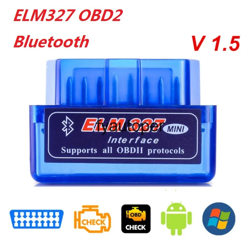 Yeni OBD V2.1 V1.5 MINI ELM327 OBD2 Bluetooth Otomatik Tarayıcı OBDII 2 Araba ELM 327 Tester Teşhis Aracı Android Windows için Symbian