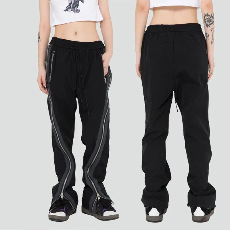 Mens Side Zipper Pull Away Streetwear Hiphop Boot Cut Joggers Sweatpants  Loose Fit Sports Side Zip Trousers From Puchijun, $46.95