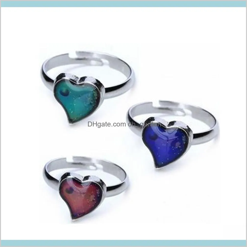 Heart Ring Open Adjustable Temperature Changing