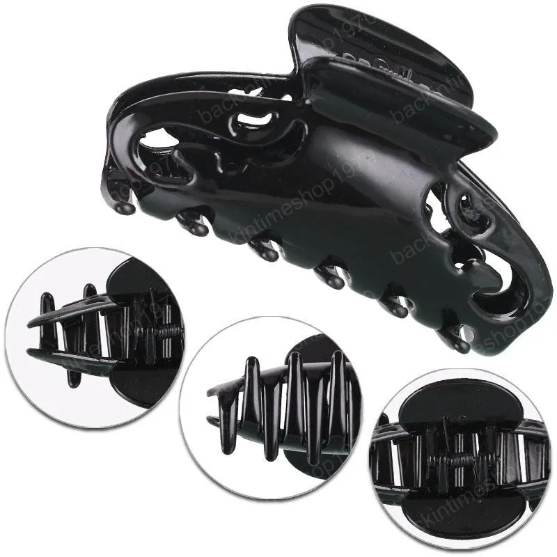 Clip per artigli per capelli neri lisci Clip per mascelle per lavaggi estivi mamma retrò Supporto per capelli antiscivolo versatile in plastica da donna