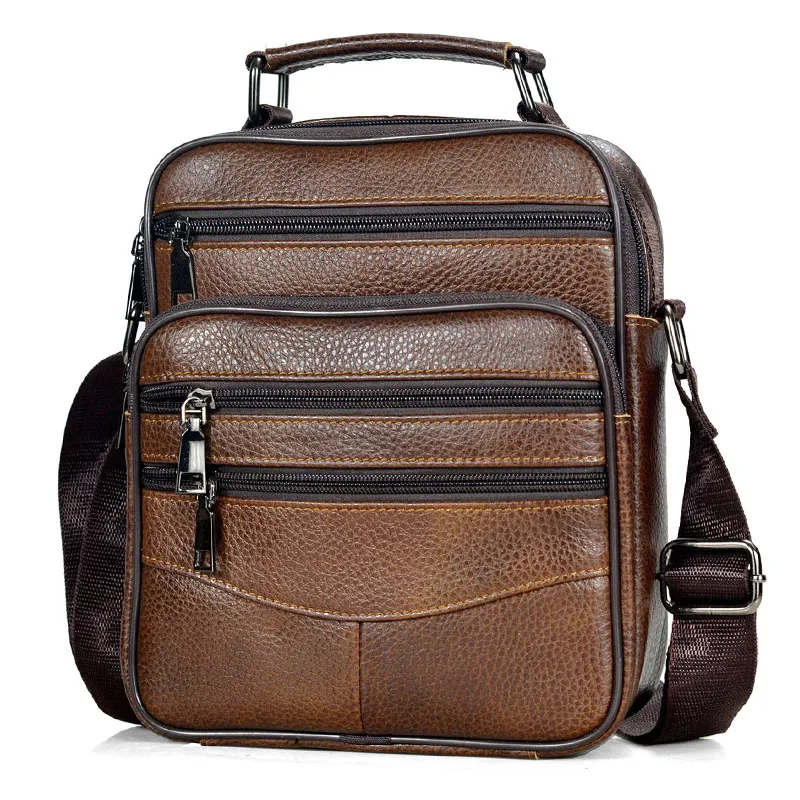 Herrenmode aus echtem Leder für Mini Pad Boy Schulter-Crossbody-Tasche