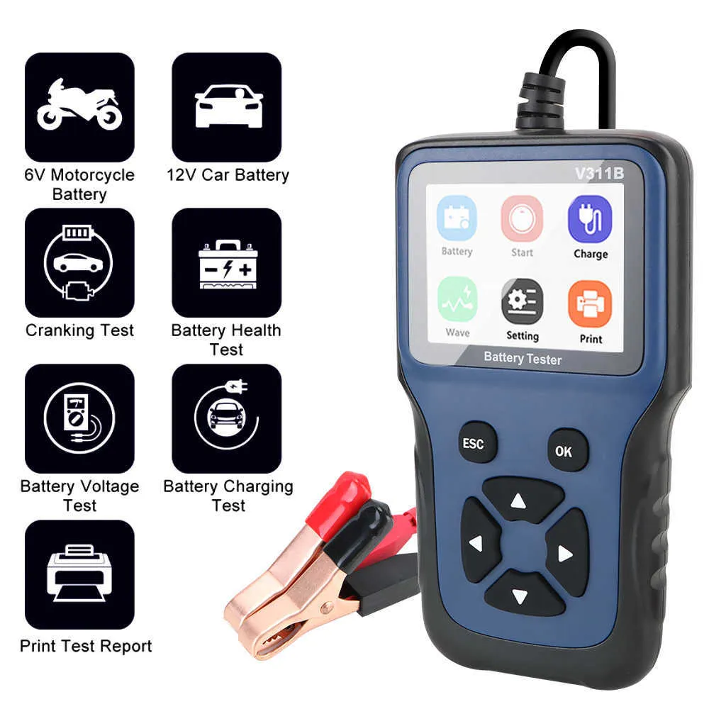 V311B 12V chargeur de batterie de voiture testeur analyseur outil automobile Auto Diagnostic charge Cricut analyseur de charge outils
