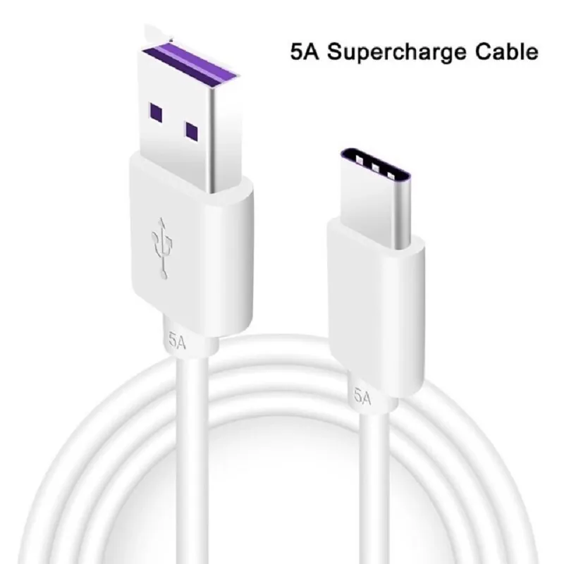 Yüksek Hızlı 5A USB Kablosu Hızlı Şarj Tipi C Şarj Kabloları 1 M Supercharge Süper Şarj Huawei Samsung LG Moto Xiaomi Android Telefon için