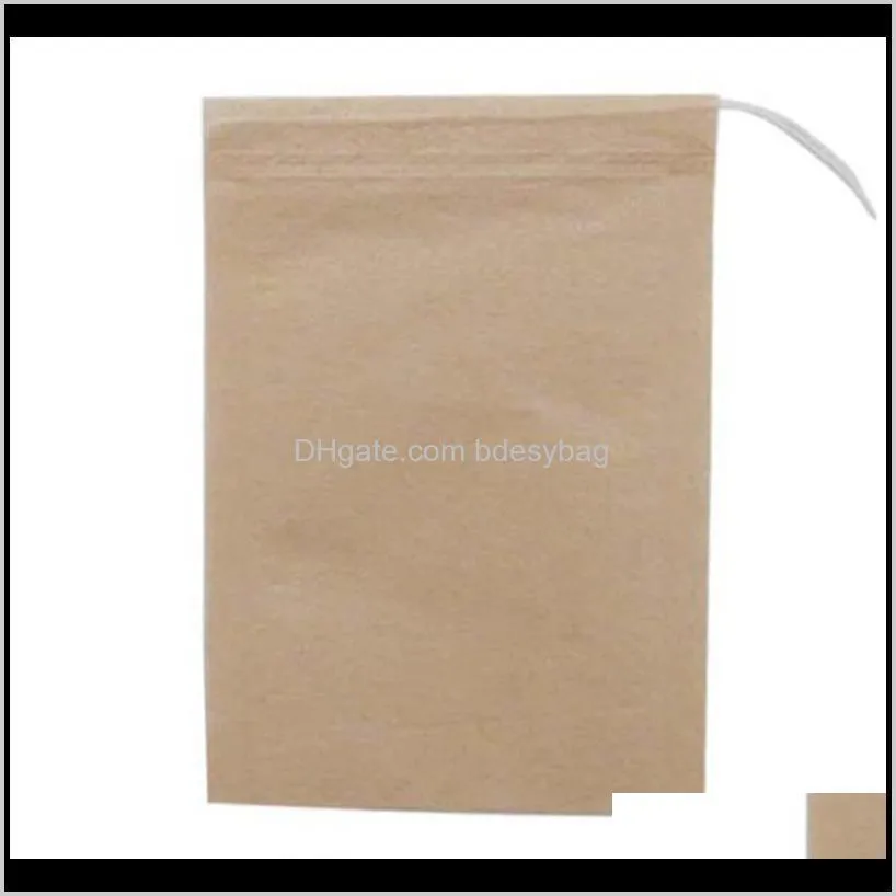 filter bags natural unbleached paper tea bag disposable tea infuser empty bag with drawstring for herbs coffee
