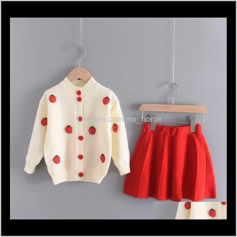 2021 new autumn winter girls clothing sets cute girl knitted sweaters+skirts 2pcs set kids suit children outfits