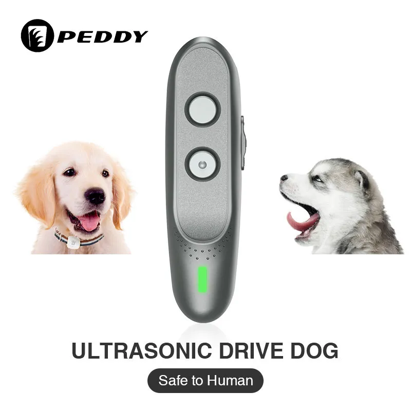 Pet Dog Repeller 3 i 1 Ultraljudsutbildningsanordning Utomhus Anti Barking Repellent Training Säker uppgraderad med batteripåminnelse