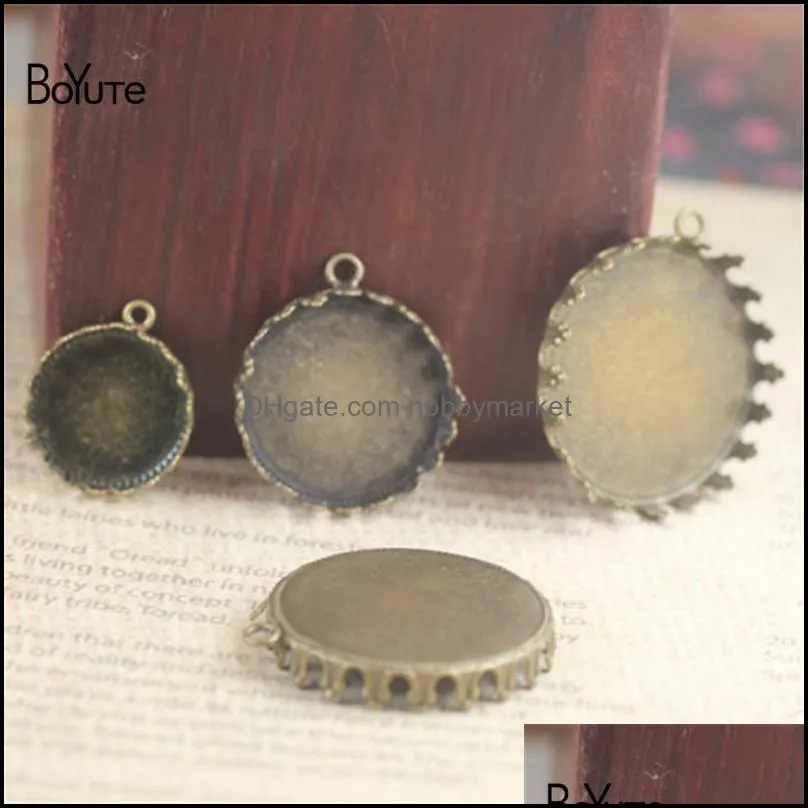 BoYuTe 20Pcs Round 15MM 20MM 25MM Hot sale Cameo Cabochon Setting Diy Pendant Blank Base Tray