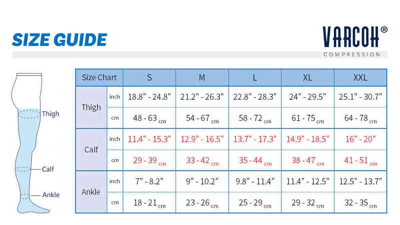 Varcoh Compression Stockings Socks Size
