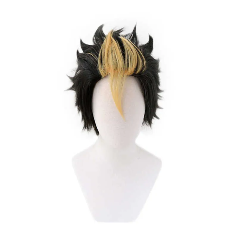 Аниме Хайкуюу !! Karasuno Nishinoya Yuu короткий парик косплей костюм термостойкие синтетические волосы Haikiyu Party роль играть в парики Y0903