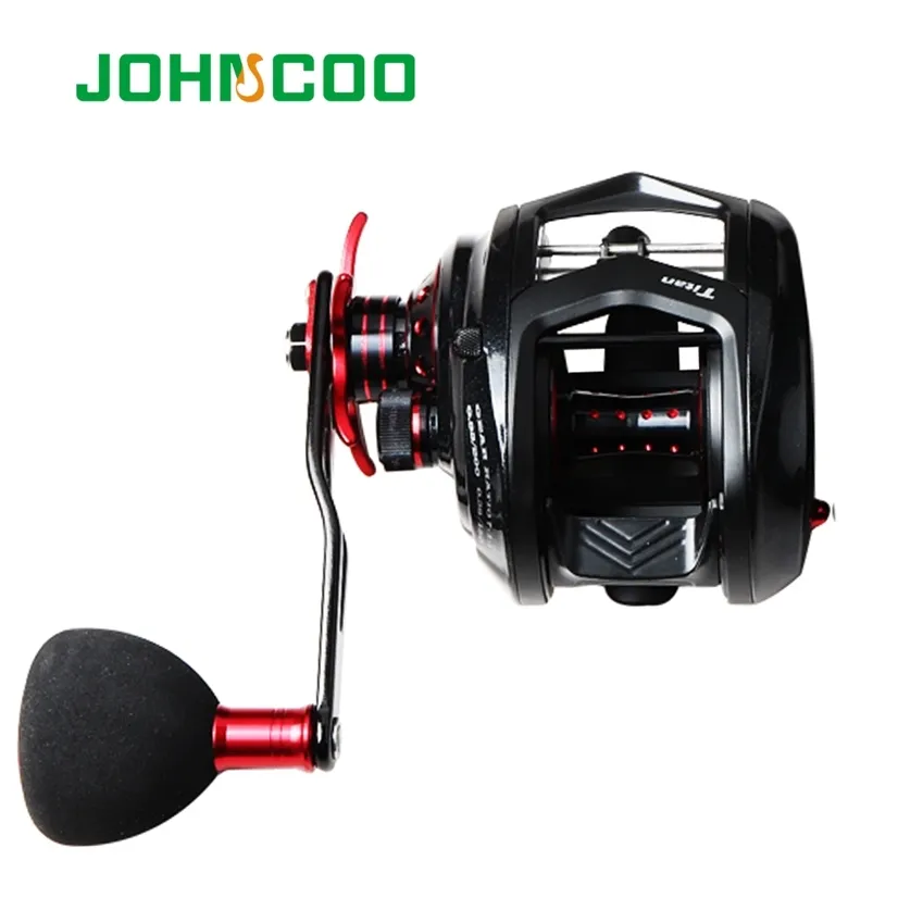 Johncoo Fishing Reel för Big Game 12 kg aluminiumlegering Body Max Power, 7.1: 1 för lätt jiggingrulle som kastar fiske 11+1 220118