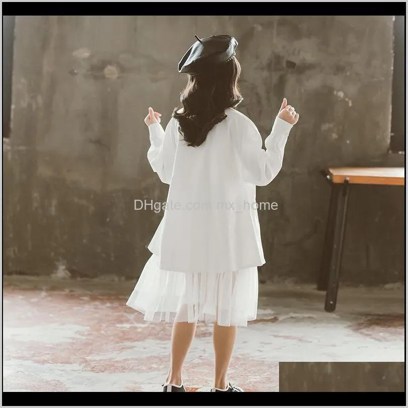 teen girls blouse spring girl shirt dress white black kids shirt for teen girl cotton baby fashion shirt school dresses 210305