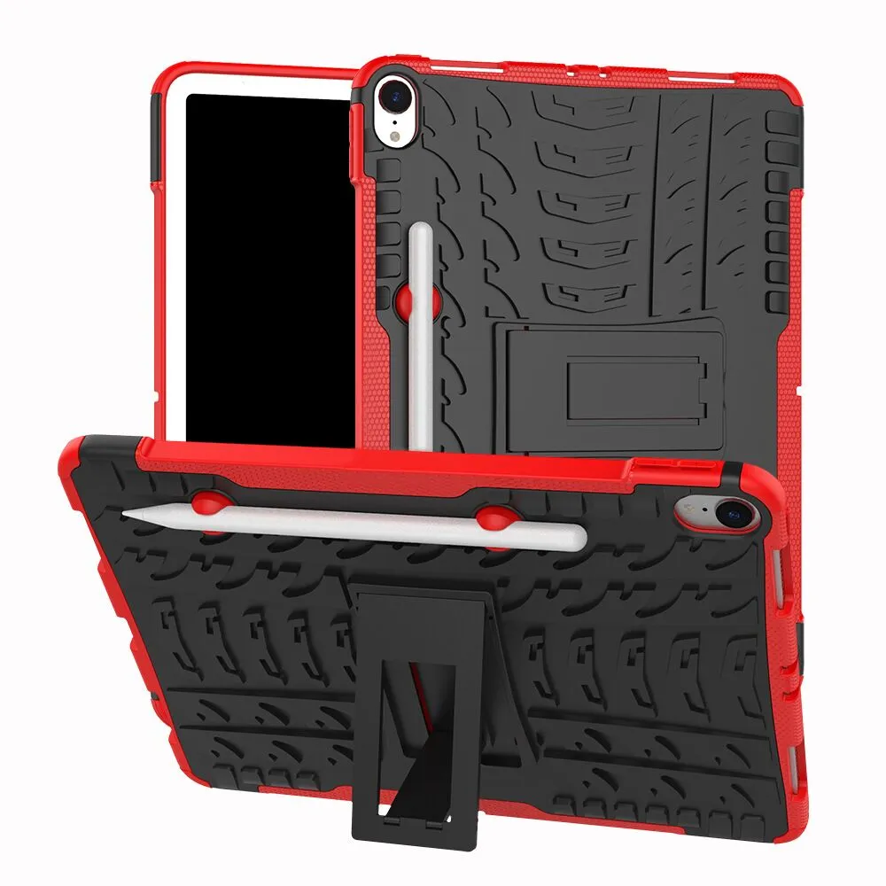 견고한 갑옷 충격 방지 헤비 듀티 하이브리드 킥 스탠드 태블릿 커버 케이스 iPad Pro 10.9 10.5 Air 3 11 10.2 수비수
