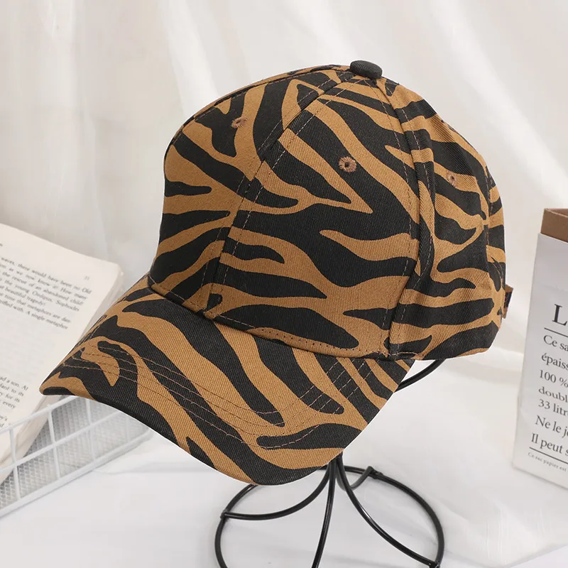 Zebra Stripe Baseball Hat Cow Korn Tvättad Boll Kepsar Party Favor Fashion Outdoor Sunscreen Festliga hattar levererar 8styles HHC7561