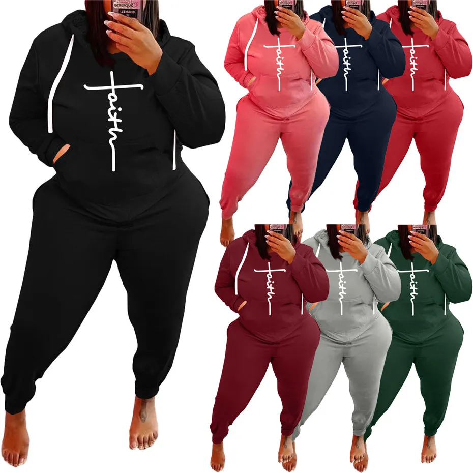 Mode Kvinnor Tracksuits Maxi Två Piece Set Sportkläder Långärmad Hoodies Jogging Sportsuit för Dam Casual K8436