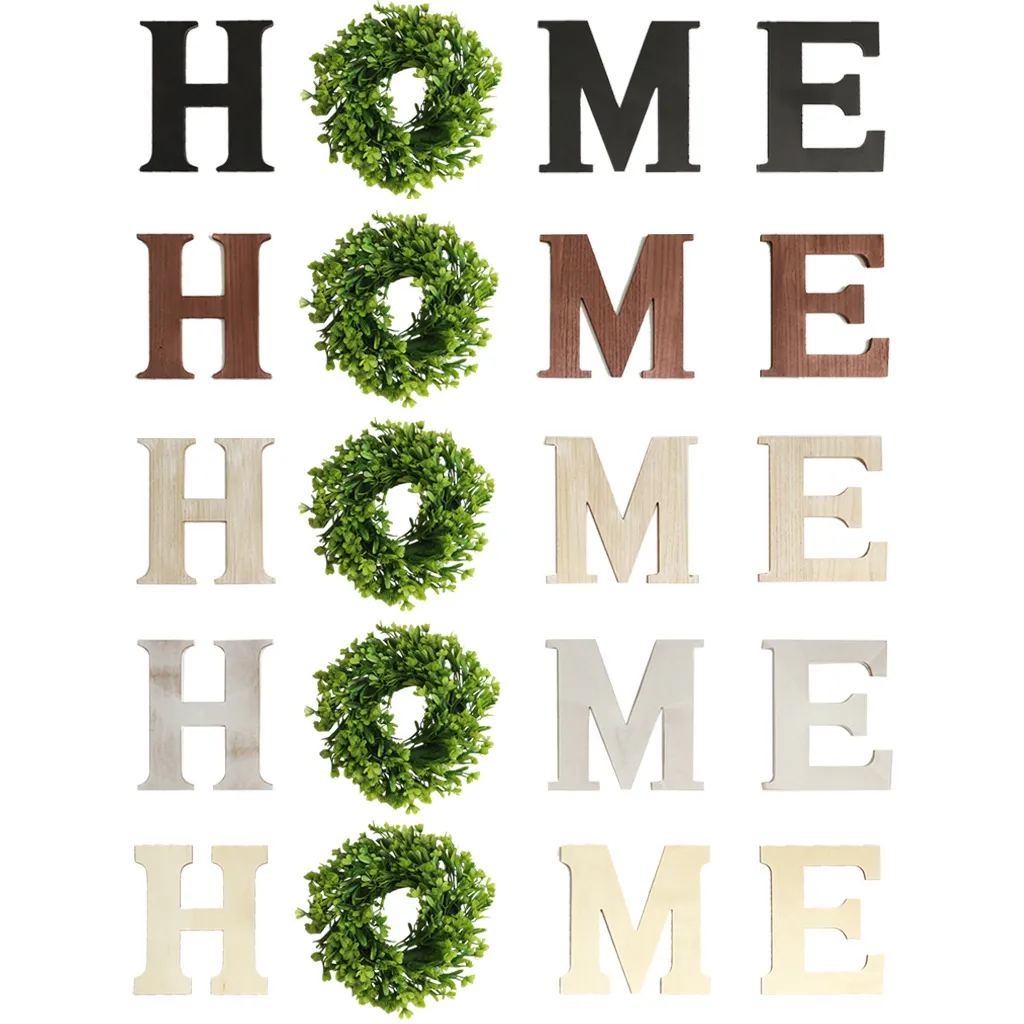 Trä bokstäver "hem" för hantverk bokstäver hemtecken och vardagsrum väggdekoration nyhet föremål kan anpassas