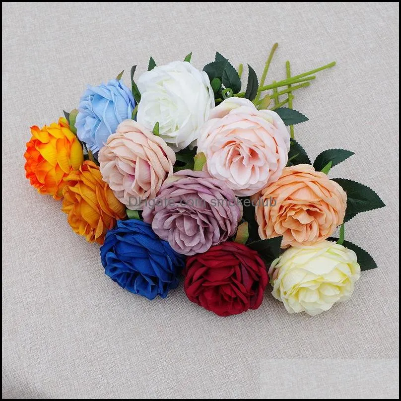30cm Single Head Peony Rose Fake Flower Decorative Artificial Flowers Branches Wedding Party Decoration Accessories Home Decor