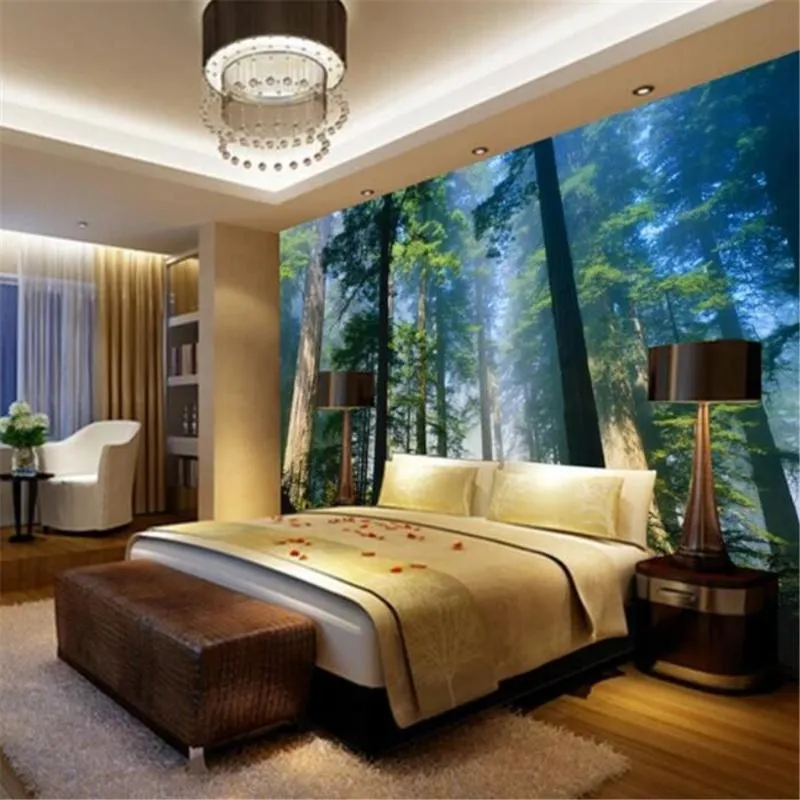 Wallpapers Custom 3d Mural Wallpaper Sunshine Trees Big TV Background Wall Living Room Painting