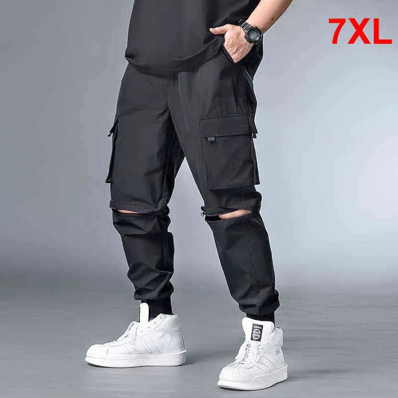 Hip Hop Streetwear Pant Men Oversize Avtagbara Kortbyxor Man Jogger Lastbyxor Högkvalitativ Plus Szie 6XL 7XL HX412 H1223