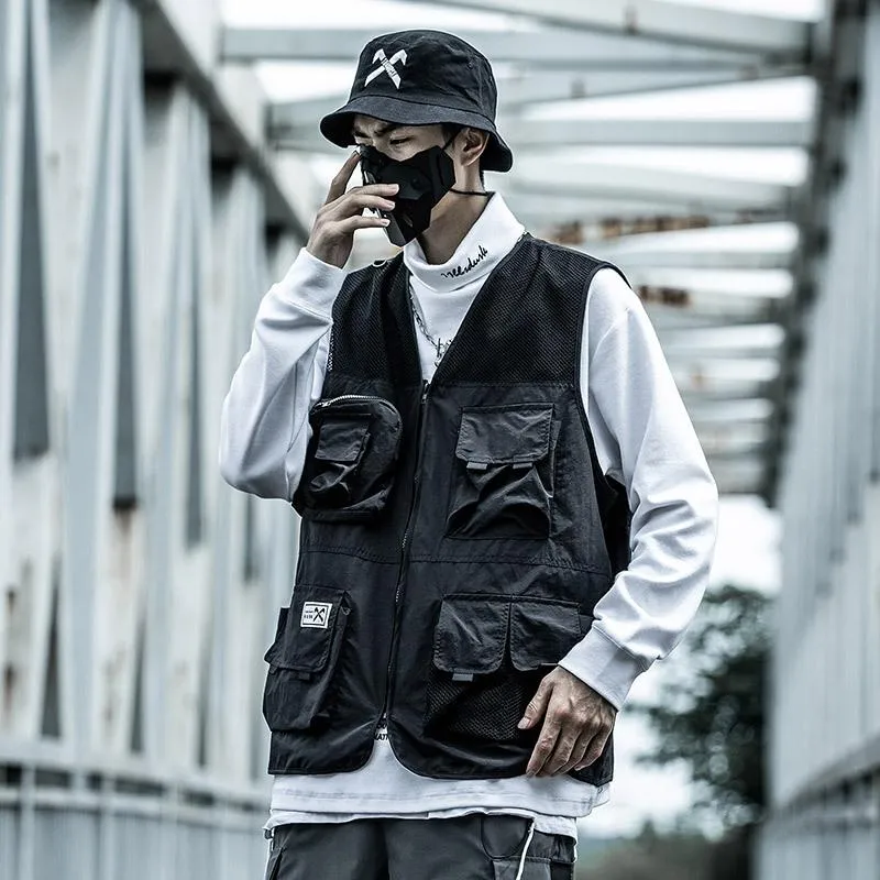 Mens Jackets Mens Hip Hop Combat Vest 