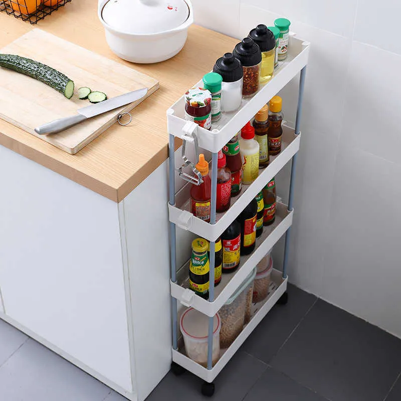 1 Pieza Carrito Estrecho Y Móvil Para El Piso Como Organizador De Artículos  Diversos De Baño, Cocina, Sala De Estar, Dormitorio, Moda de Mujer