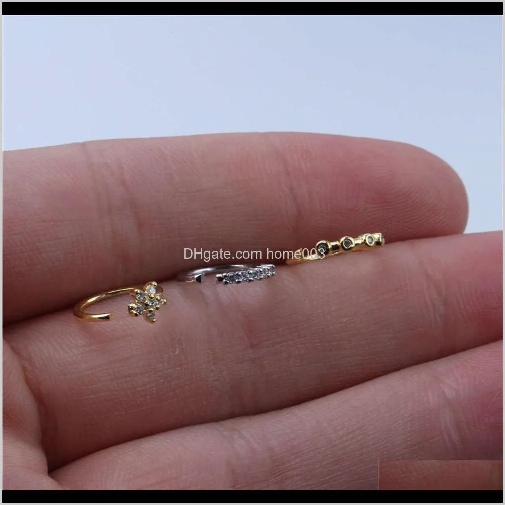 human body jewelry bone piercing nail set color prerving electroplated plum blossom zircon nose ring