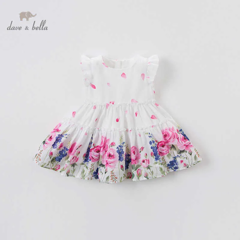 DB13641 dave bella, vestido de verano con estampado floral bonito para niñas, vestido con cremallera, vestido de fiesta a la moda para niños, ropa infantil de lolita Q0716