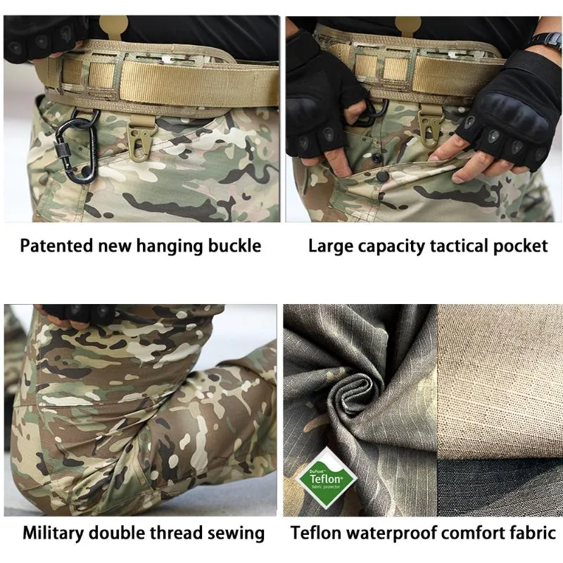 個人装備 multicam cargo pants Mens Multicam Tactical Cargo Pants - Black Waterproof Casual