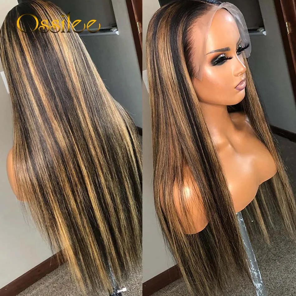 4x 4/13x 4/13x6 Gerade Menschenhaar Spitze Perücken für Frauen Remy Brasilianische Spitze Frontal Perücken Ombre 1B 27 Highlight menschliches Haar Perückenfabrik dire