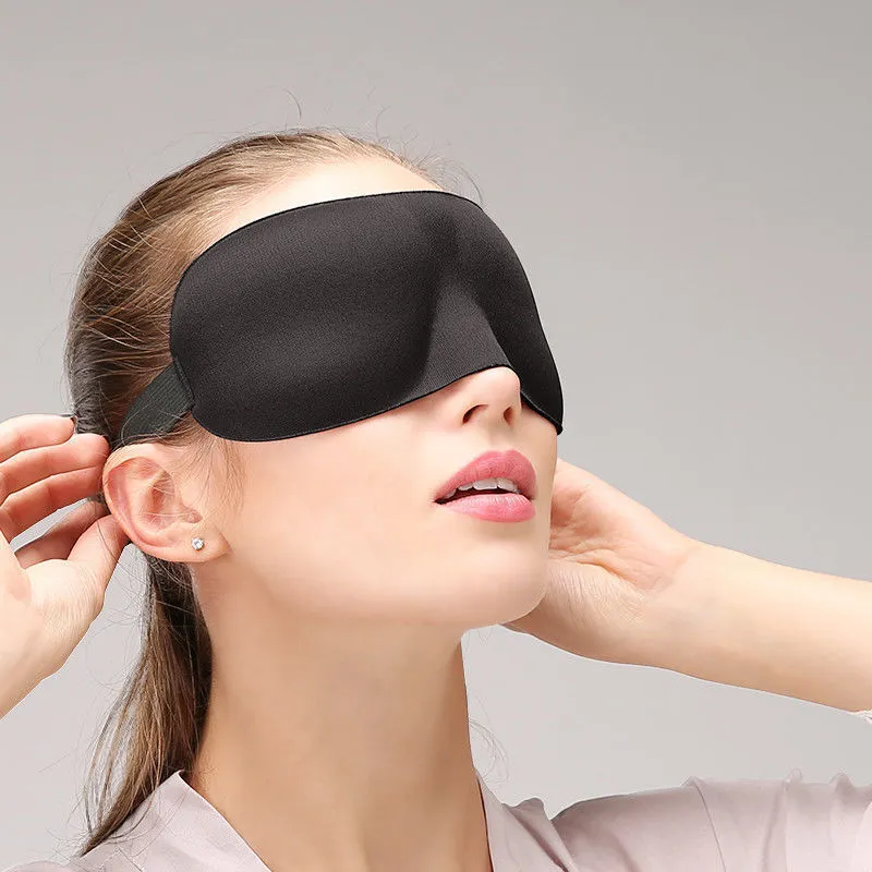 3D Airline Sleep Mask Máscaras de ojos naturales para dormir Cubierta de sombra de ojos Parche de ojo con los ojos vendados Parche de viaje negro