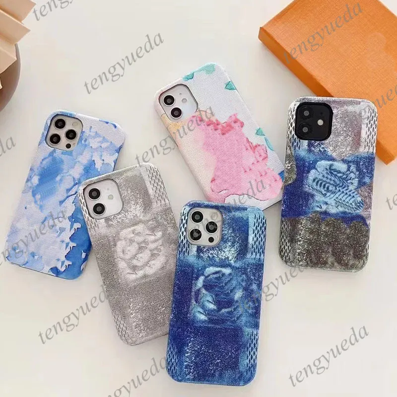 Yeni Üst Moda Tasarımcısı Telefon Kılıfları iPhone 13 13PRO 12 12PRO 11 Pro Max XS XR XSMA 8Plus Boyalı Deri Lüks Cep Telefonu Kılıf Samsung S21 S20 Note20 Note10