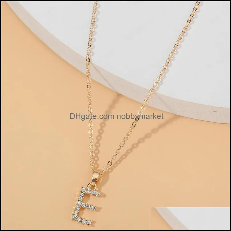 A-Z Letter Pendant Necklace Simple Fashion Personalized 26 Alphabet Necklaces Chain Choker for Women Men Valentine`s Day Gift