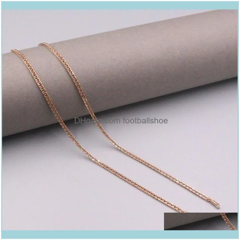 Genuine Real 18K Rose Gold 1.4mm Wheat Link Chain Necklace For Woman 16inch Chains