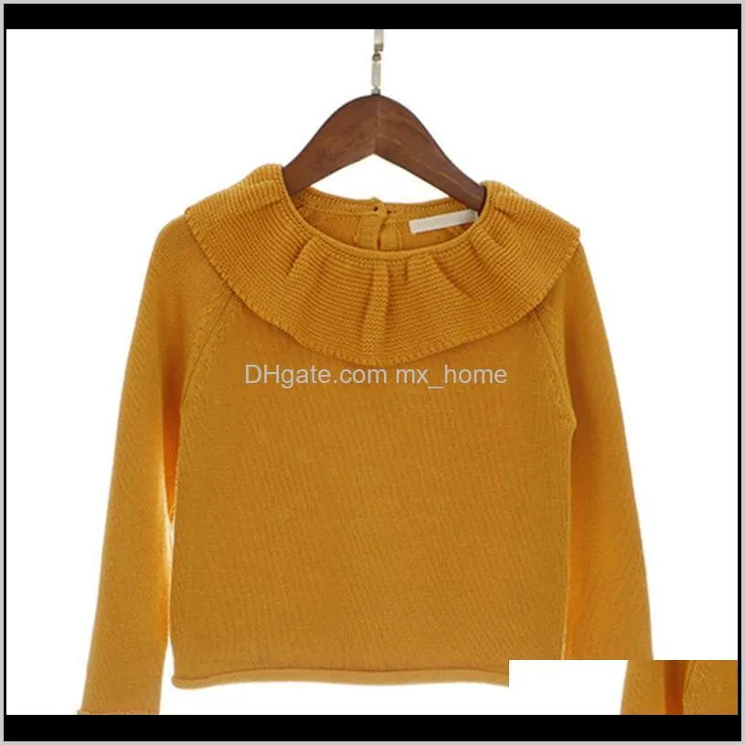 kids knitwear baby girls ruffles knitted sweaters toddler children pullover lotus leaf collar sweater clothes outer wear 201103