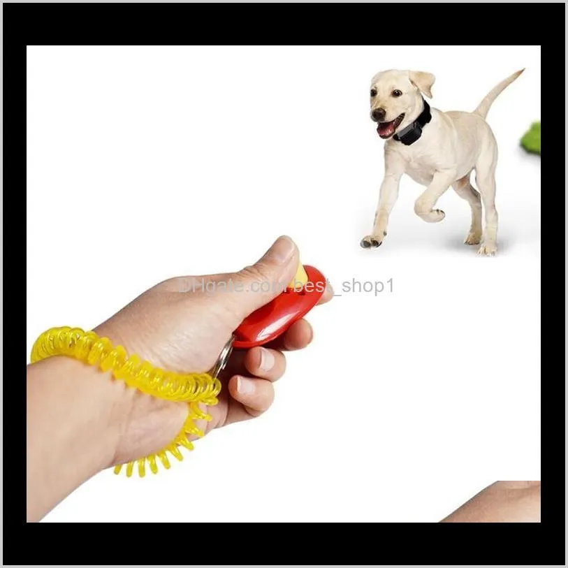 pet dog training click clicker whistle agility training trainer aid wrist lanyard dog training obedience supplies key chain