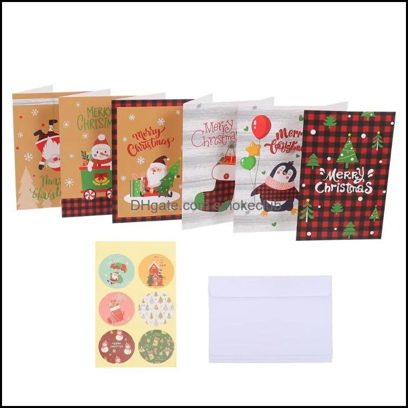 Greeting Cards 4 Sets Christmas Gift Year`s Blessing Mixed Style