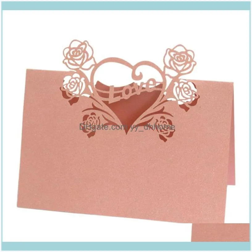 50 Pcs Wedding Birthday Paper Table Holder Hollowed Out Vintage Solid Number Name Seat Love Heart Place Cards Decoration Party1