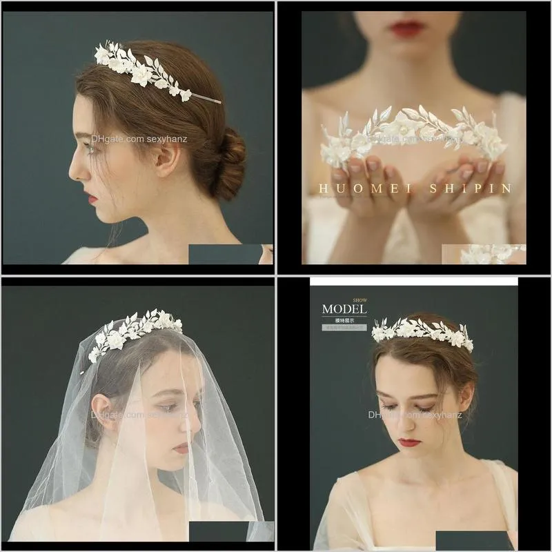 bridal headdress explosive ceramic handmade wreath wedding accessories crown bridal headpiece wedding hair accessories