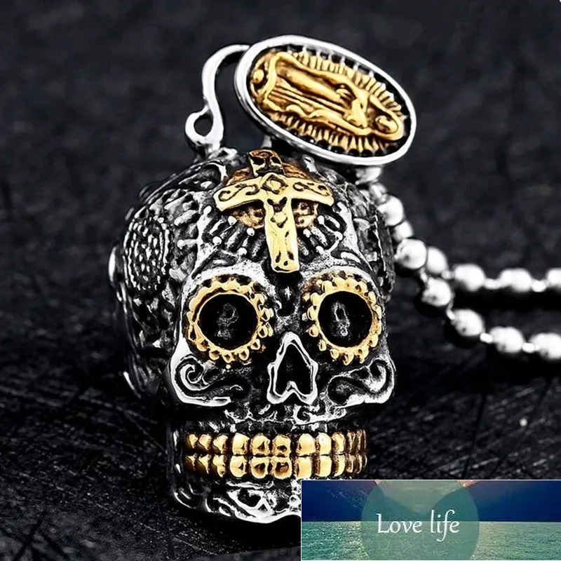 Gothique rétro style punk à la mode sculpté croix crâne pendentif hommes dominateur populaire hip-hop rock accessoires Halloween cadeau prix usine conception experte Qualité