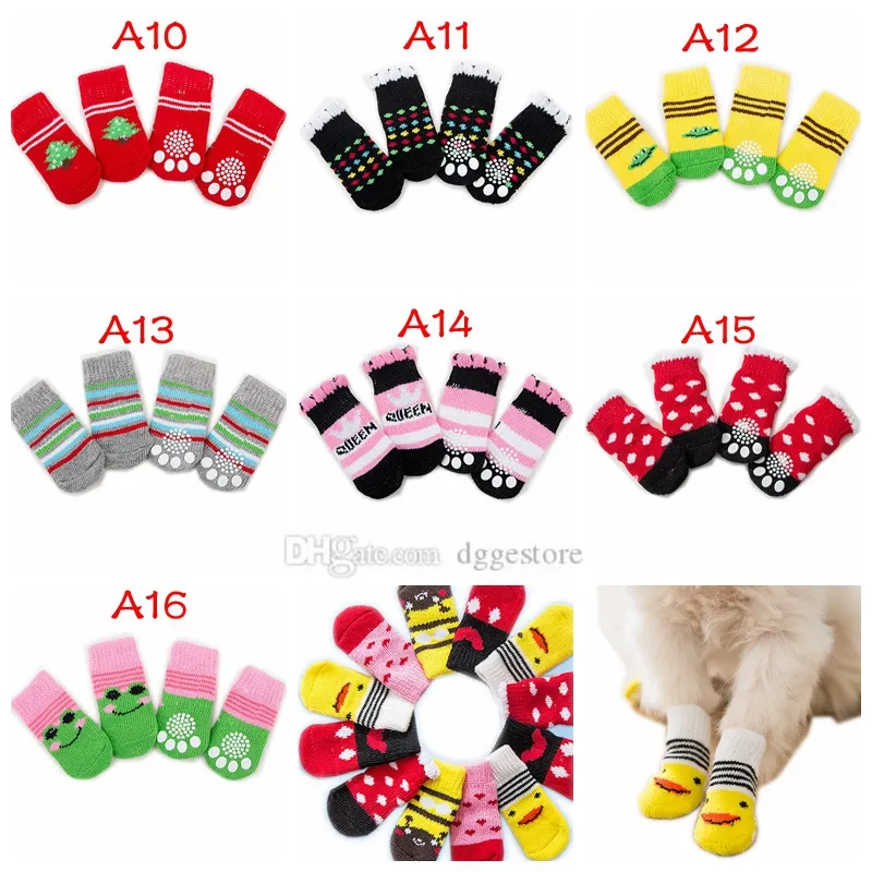 Pet Socks Puppy Small Dog Cat Safety Anti Slip Warm Indoor Shoes Paw  Protector #