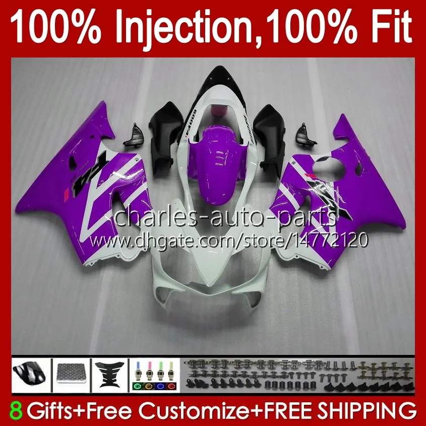 OEM Body For HONDA CBR600F4i F4 i CBR600FS 01-03 Bodywork A6No.182 CBR 600F4i 600 F4i FS CC 2001 2002 2003 CBR600 F4i 600CC 01 02 03 Injection mold Fairing purple white blk